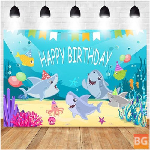Baby Shower Backgrounds - Shark Photography Backdrop