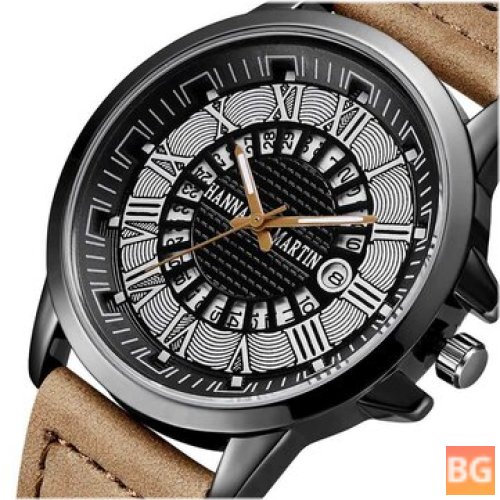 Designer Quartz Watch with Roman Numerals - Casual