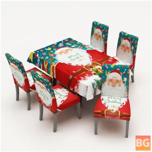 Home Kitchen Tablecloth with Santa Claus Pattern