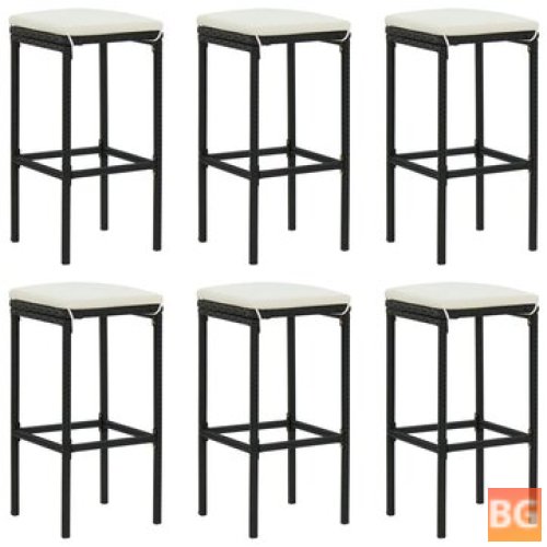 Black Cushion bar stools with 6 cushions