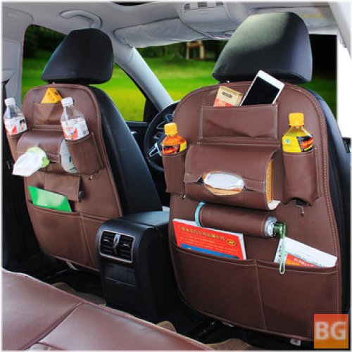 Waterproof Cup Holder for Leather Car Seat Back Storage Bag