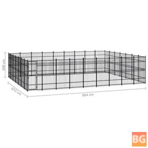 Steel 625 ft² Outdoor Dog Kennel