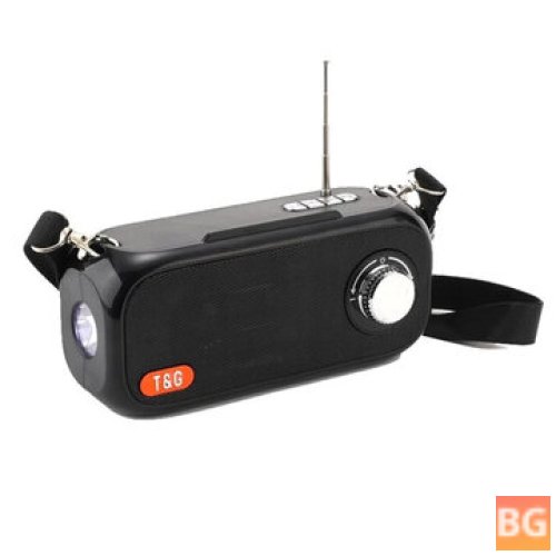 TG613 Solar Portable Bluetooth 5.0 3D Stereo Bass Column FM Radio with LED Flashlight