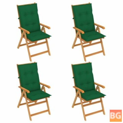 Green Cushion Garden Chairs Set of 4