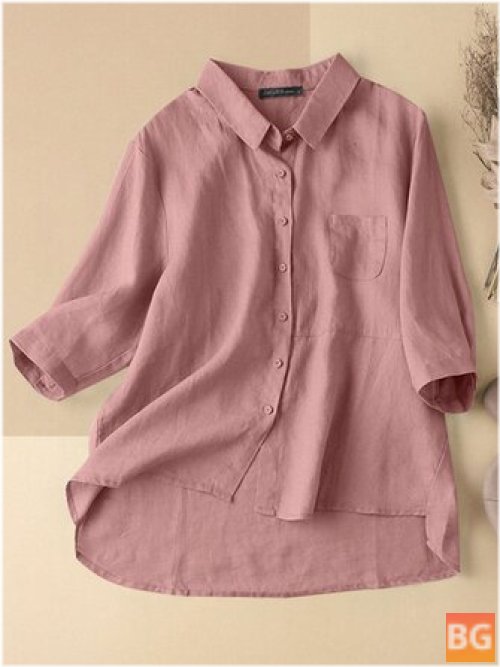 Button Pocket Shirt with Cotton Fabric