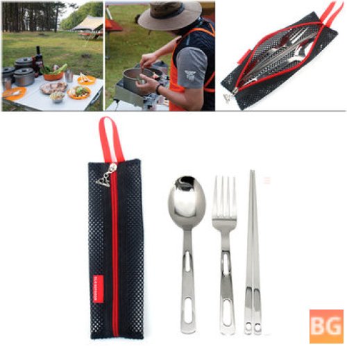 Portable Outdoor Camping Picnic Set with Fork and Spoons