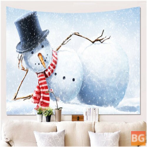 3D Snowman Wall Tapestry