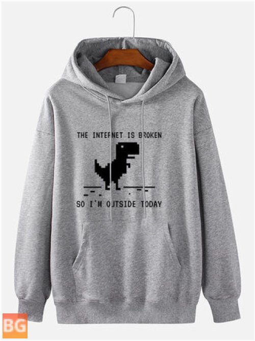 100% Cotton Slogan Cartoon Hoodie for Men