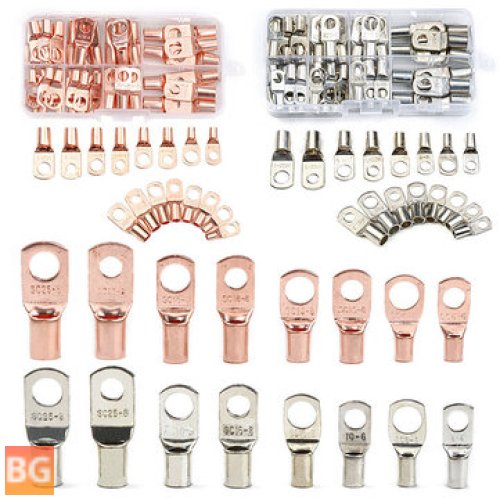 60-Piece AWG Copper Lug Kit with SC6-25 Round Cold-pressed Terminals
