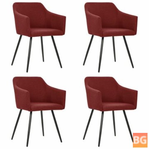 Wine Red Fabric Dining Chairs