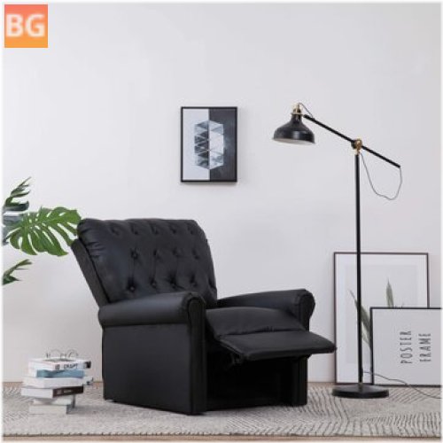 Black Faux Leather Reclining Chair