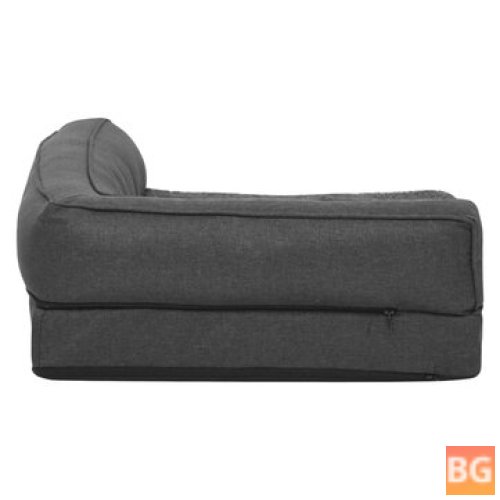 Linen Dog Bed Ergonomic Design - 75x53 cm - Dark Gray