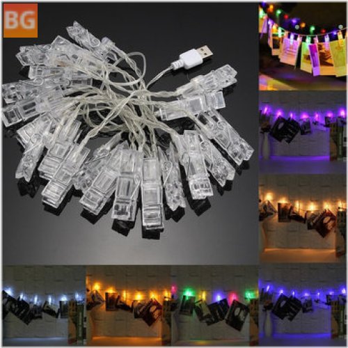 USB 2.0 Photo Clip - 20LED String Lights for Hanging Pictures