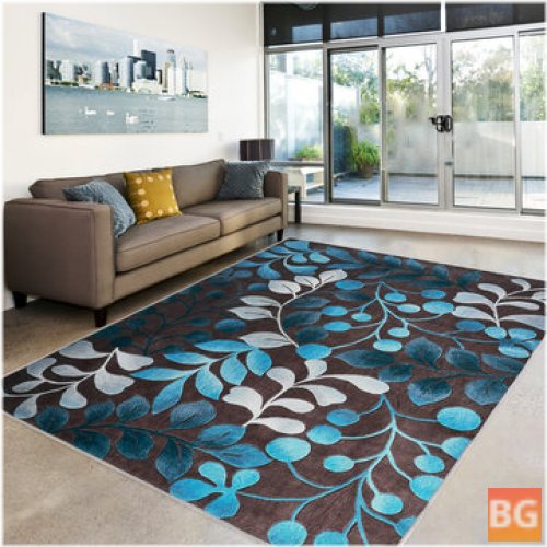 Anti-skid Carpet for Living Room, Bedroom, Office - mats with plant flowers design