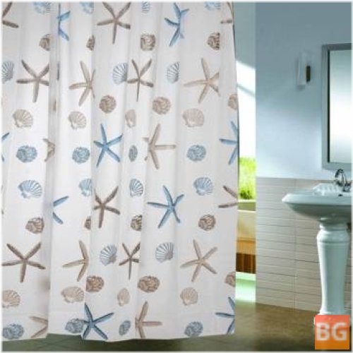 Waterproof Shower Curtain - Shell Starfish