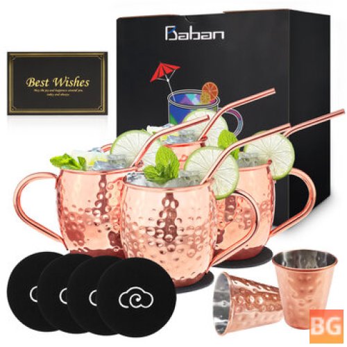 Moscow Mule Cups Set - Copper mug with shot glasses