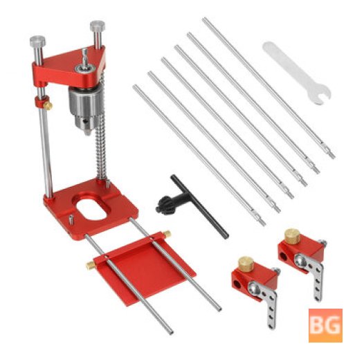 Aluminum Woodworking Drill Guide with Extension Rods and Flip Stops