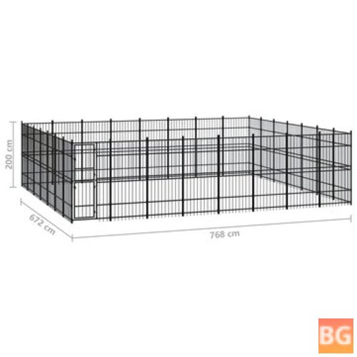 Outdoor Dog Kennel - 555.5 ft²