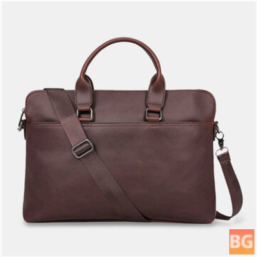Vintage Faux Leather Business Crossbody Bag with Multifunctional Slot for Phone, Wallet and more