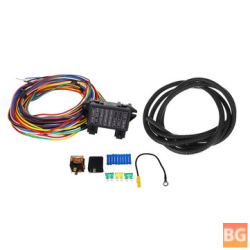 14-Circuit Universal Wiring Harness for 12-volt Cars