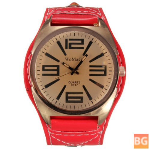 Rose Gold Watch with PU Leather Band