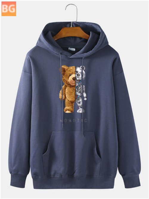 Daily Hoodie with a Print of a Men's Mechanical Bear