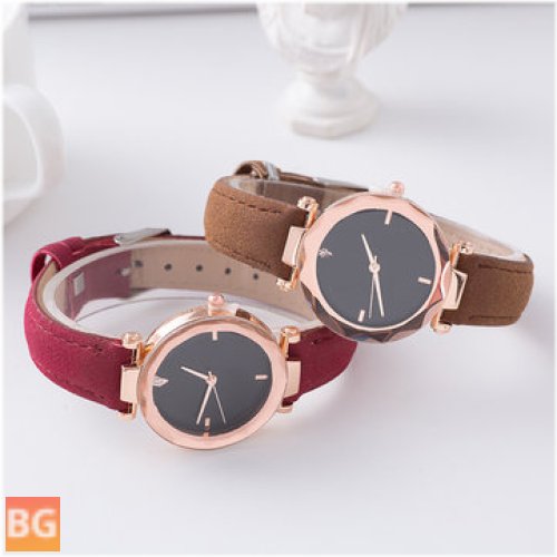 Crystal Women's Watch with Leather Strap