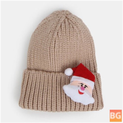 Women's Knitted Beanie Hat - Christmas Cartoon Design