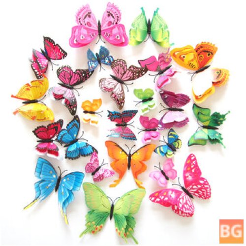 Double Layer Butterfly Wall Sticker Set