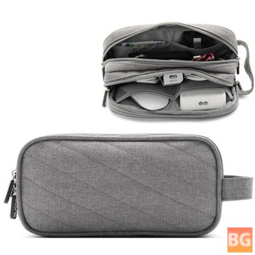 Double Zipper Storage Bag for Men and Women Earphones