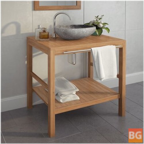 Bathroom washbasin cabinet 74x42x75 cm solid teak wood