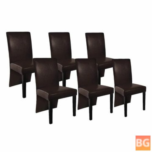 Artificial Leather Dining Chairs with 6 Pieces