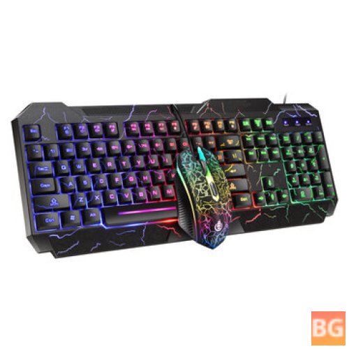 RGB Backlit Gaming Keyboard with 104 Keys and RGB Gaming Mouse with 1600 DPI