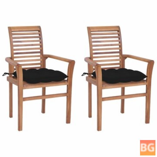Dining Chairs with Cushions - Solid Teak Wood