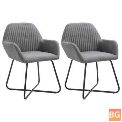 2-Piece Dark Gray Fabric Dining Chair