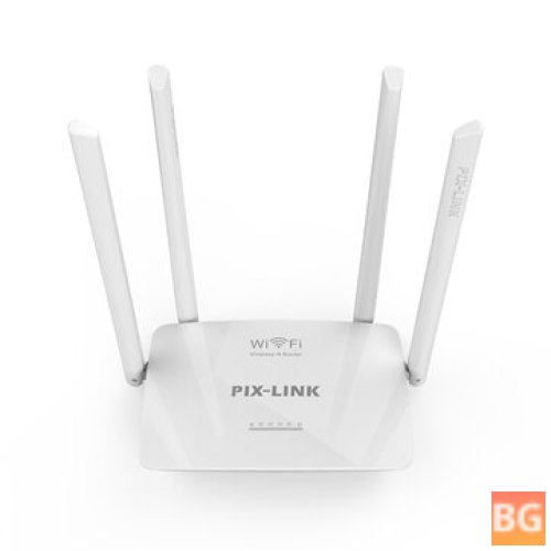 Pixlink 300Mbps Wireless Router - Dual Band WiFi Repeater with 4 External Antennas