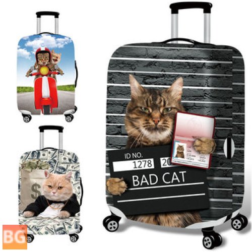 Spoof Cat Luggage Cover Trolley Case Cover - Warm Travel Suitcase Protector