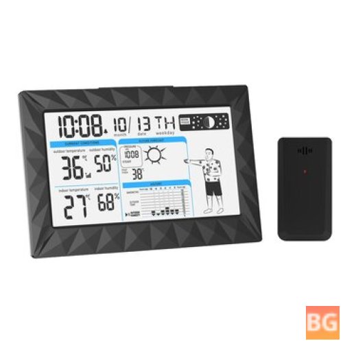 Wireless Weather Station with Large Screen LCD Clock and Sensors