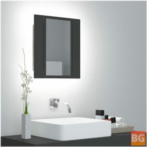 Gray Vanity Mirror Cabinet with 15.7