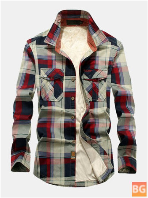 Thin Cotton Fleece Lined Shirt Jacket