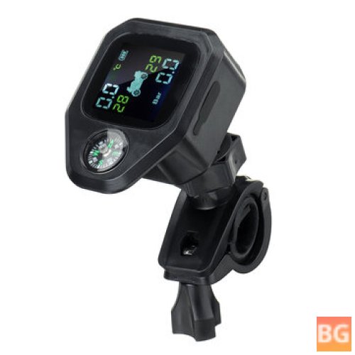 TPMS (Tire Pressure Monitoring System) for Motorcycles - Display Waterproof, 2-Piece Sensor, Tire Pressure Alarm Monitoring