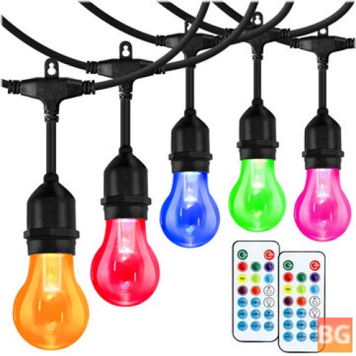 48FT Elfeland RGB Light String with 15 bulbs - Plug-in Gateway Lighting