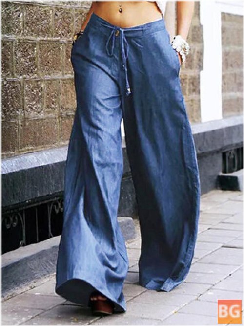 Women's Casual Jeans with a Waist-Low Leg Design