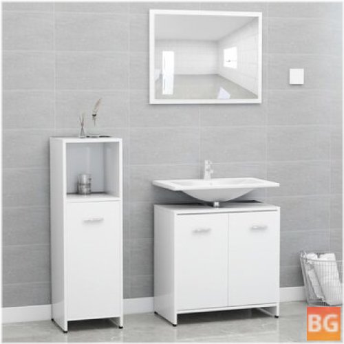 Bathroom Furniture Set with White Chipboard
