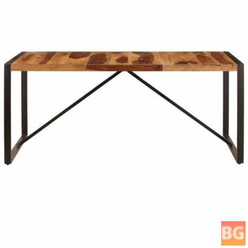 Dining Table with a Solid Sheesham Wood Top and Base