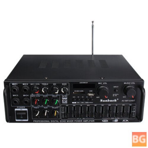 Sunbuck Digital Amplifier - Bluetooth, 1200W, 2-Channel, HIFI-h Stereo, Remote Control