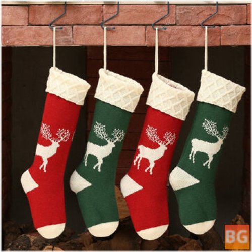 Christmas Socks Ornaments gift bag - Elk Pattern
