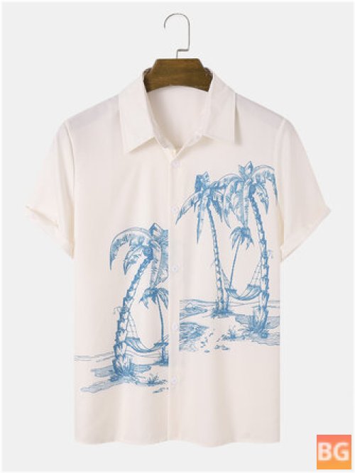 Coconut Print Men's Casual Shirt
