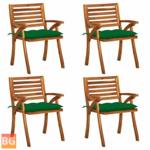 4-Piece Set of Garden Chairs with Cushions