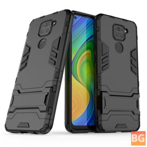 MIUI Redmi Note 9 Armor Shockproof Back Cover with Stand Holder
